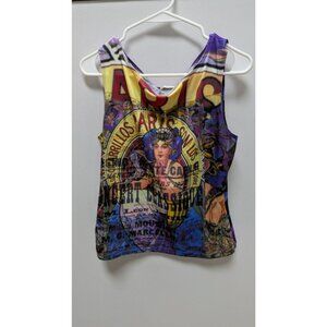 IVORY Multicolor Mixed Graphic Pattern Tank Top